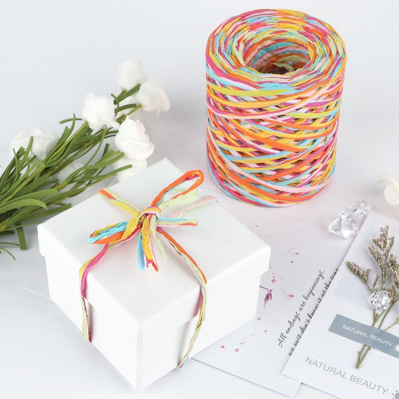 G2PLUS Colored 262 Feet Raffia Paper Ribbon,6 Colored Packing Paper String Perfect for Gift Wrapping and DIY Decoration (Pink) - Image 3
